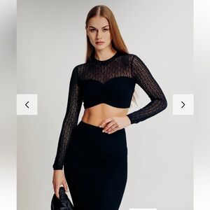 NWOT Ronny Kobo Lace Crop Top 🖤